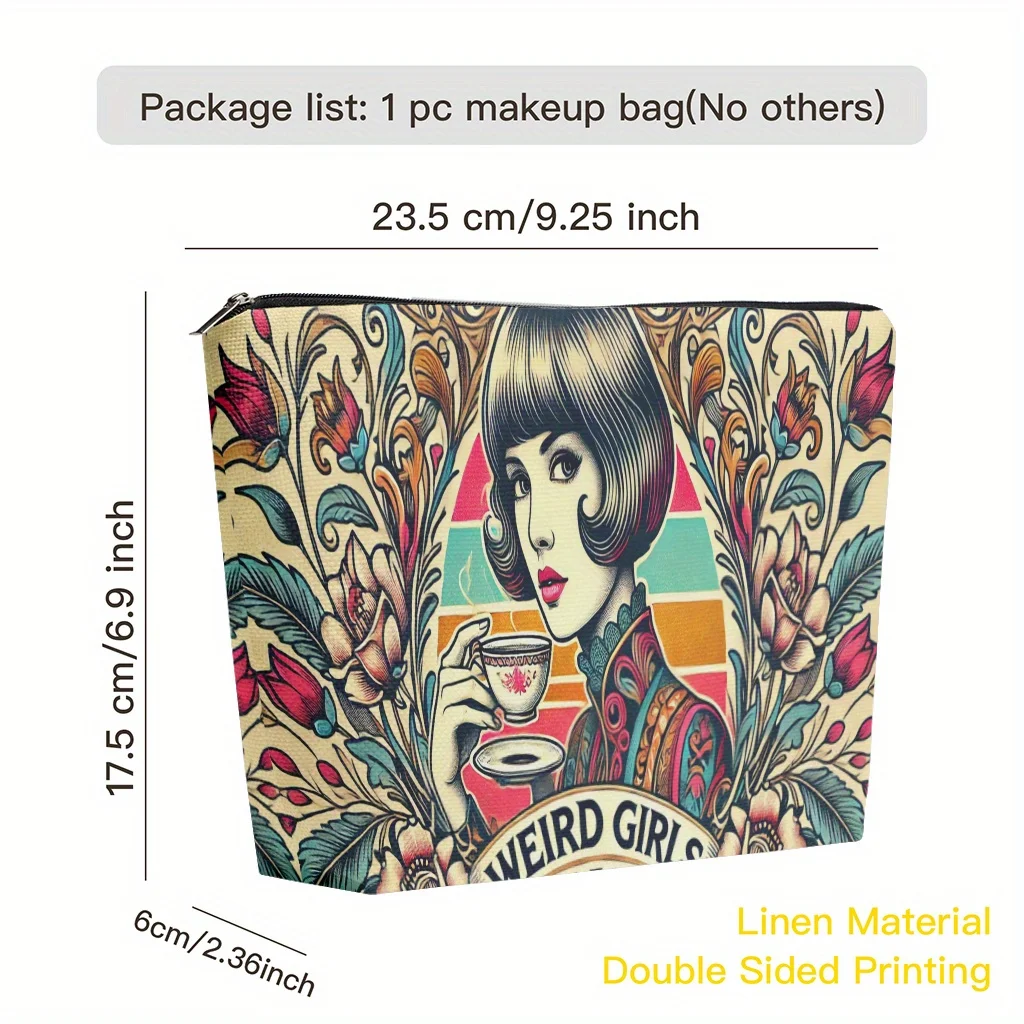Weird Club Retro Style Cosmetic Organizer Bag Snack Bags Travel Toiletries Organizer Cute Pencil Bags Suitable for Travel