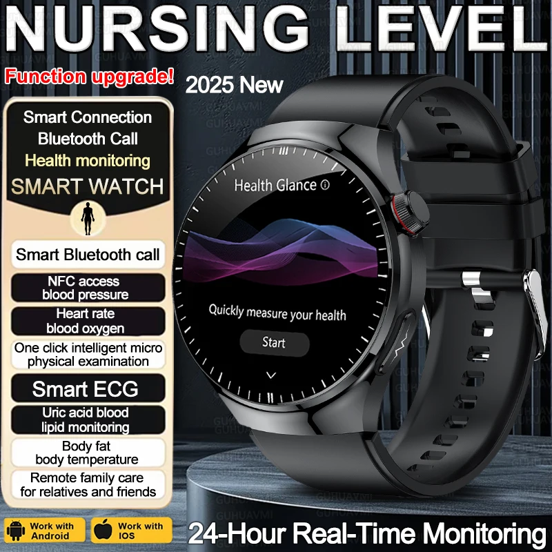 

Новинка 2024 года, умные часы для кормления жира в крови, ЭКГ, кислород в крови, мочевая кислота, мониторинг артериального давления, здоровья, умные часы