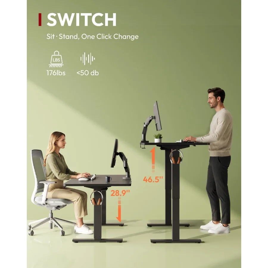 Large Height Adjustable Ergonomic Electric Standing Desk