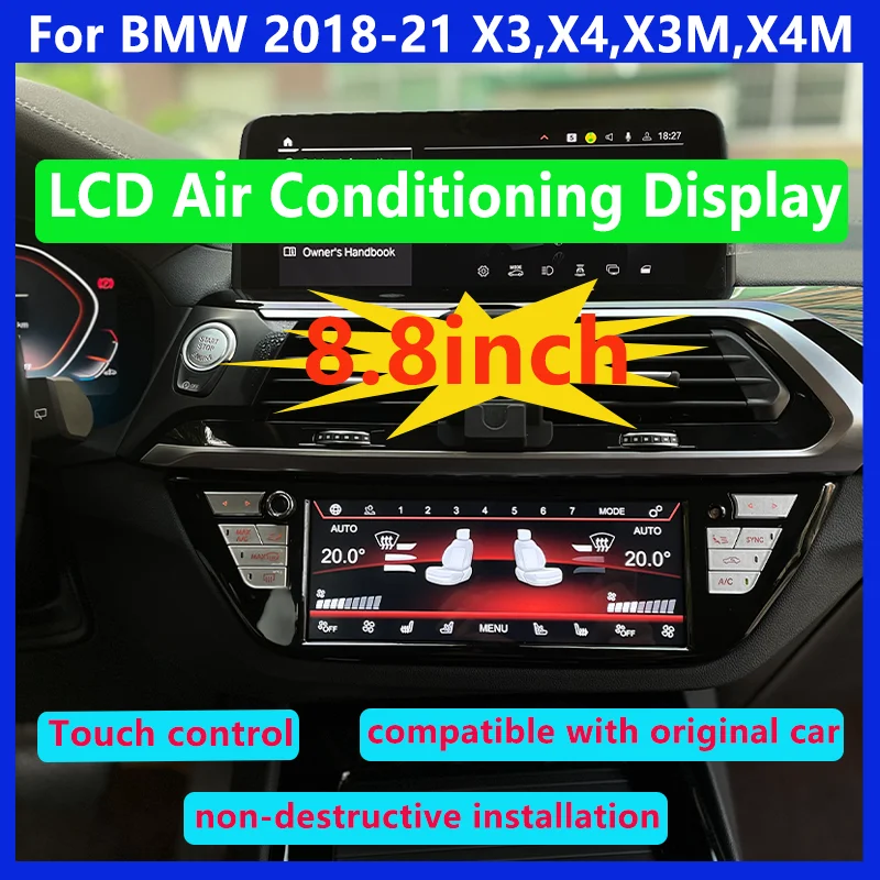 LCD Air Conditioning Screen For BMW X3 X3M G01 G08 F97 X4 X4M G02 F98 2018-2022 Voice AC Panel Display Touch Control