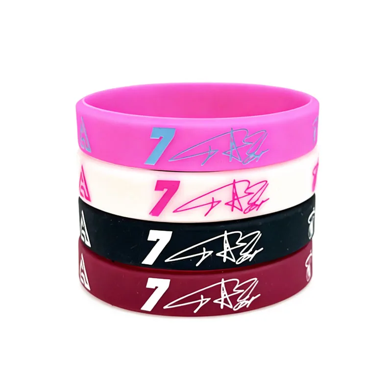 1PCS Basketball Player silicone bracelets adult size Men's wristband rubber elastic commemorative relationship jewelry gifts