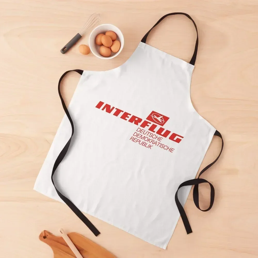 

Interflug (Red Text) Apron Women Kitchen'S Household Items Kitchen men Home Cleaning Apron