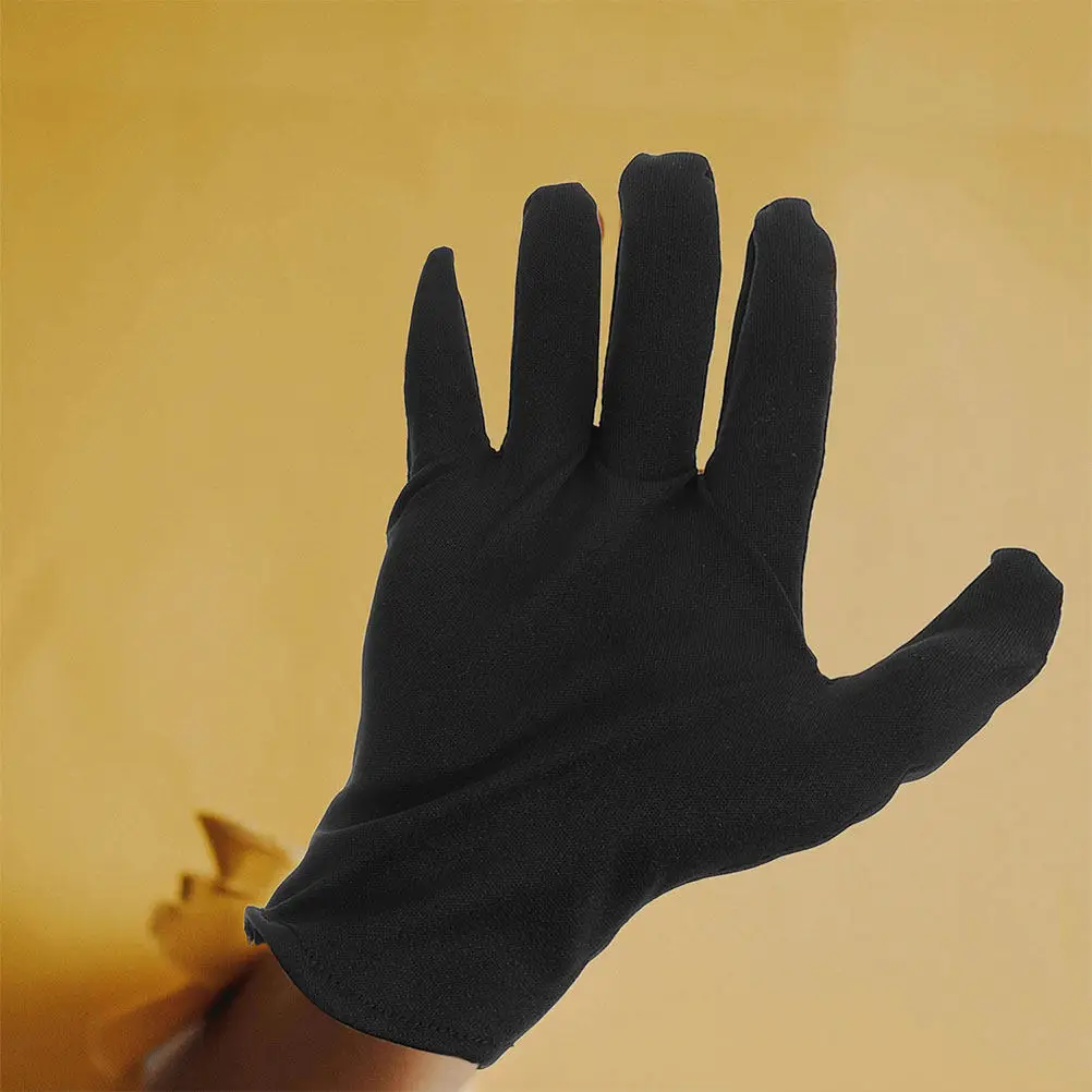 

5Pairs Gloves Lightweight Breathable Reusable Stretchy for Jewelry Handling Coin Inspection Black Multifunctional Work