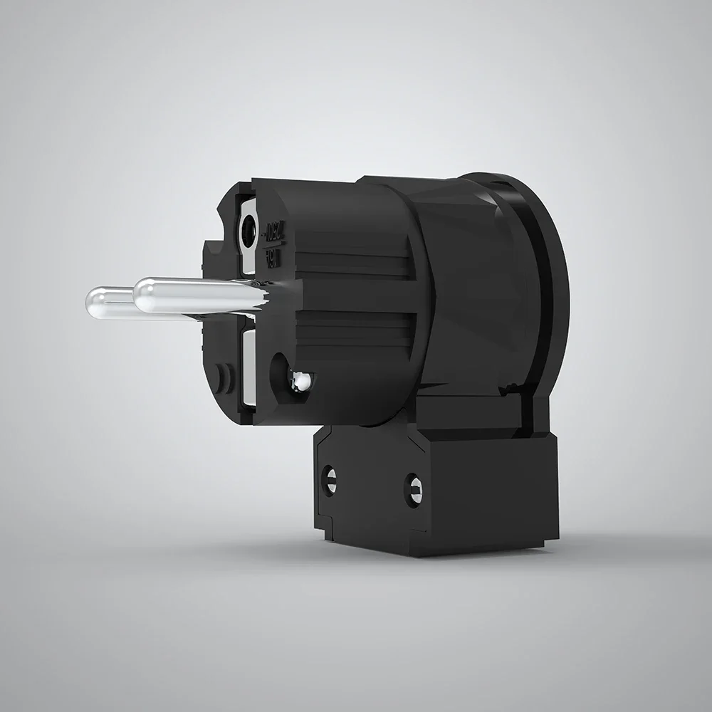 Viborg LE505R LM505R LF505R 100% Pure Copper Schuko Power Plug Rhodium Plated Right Angled Schuko 90dgree 90° Power Connector - Image 4