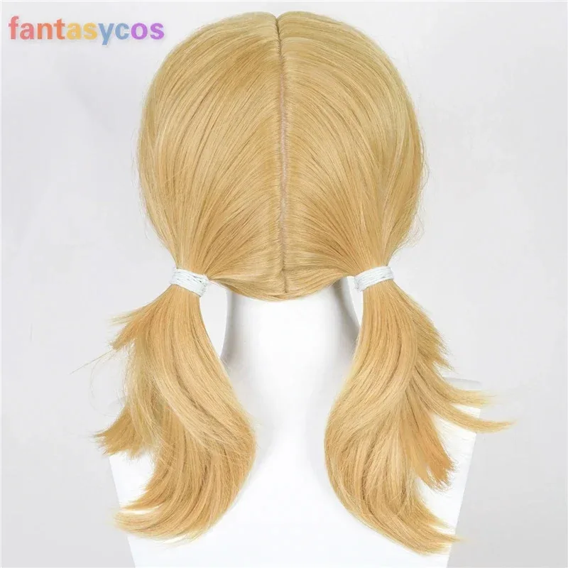 LoL 그웬 카페 큐티 코스프레 70cm 웨이브 옐로우 핑크 혼합 가발 귀 포함 내열성 가발 할로윈 의상용;2'c,5.b;7'