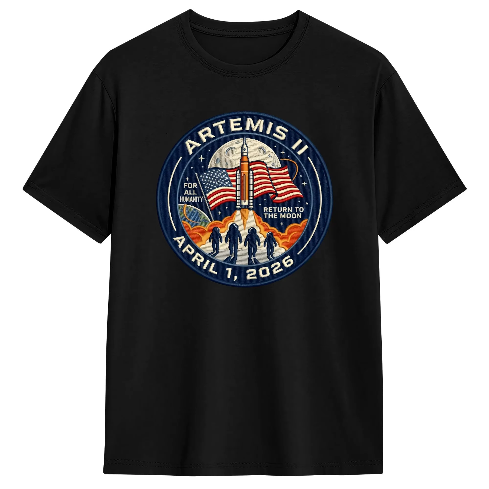 Artemis II Launch Mission To The Moon 2026 T-Shirt Summer Y2K Fun T Shirts 100% Cotton Harajuku Tee Shirt for Men DIY Clothing