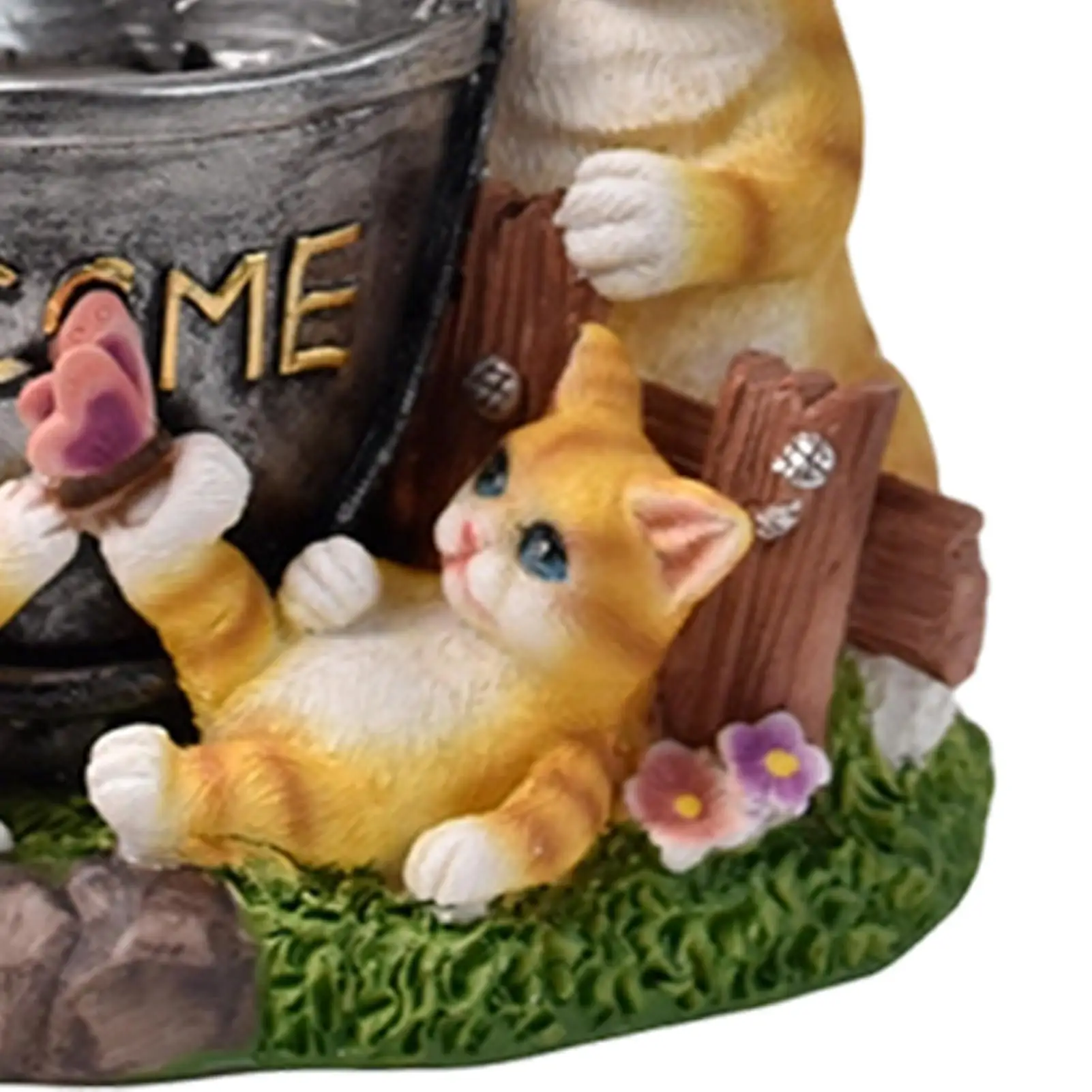 

Cat Solar Garden Statue Cat Figurine Light Plant Pot Decor Garden Animal Sculpture For Porch Patio Yard Lawn Courtyard Pathway