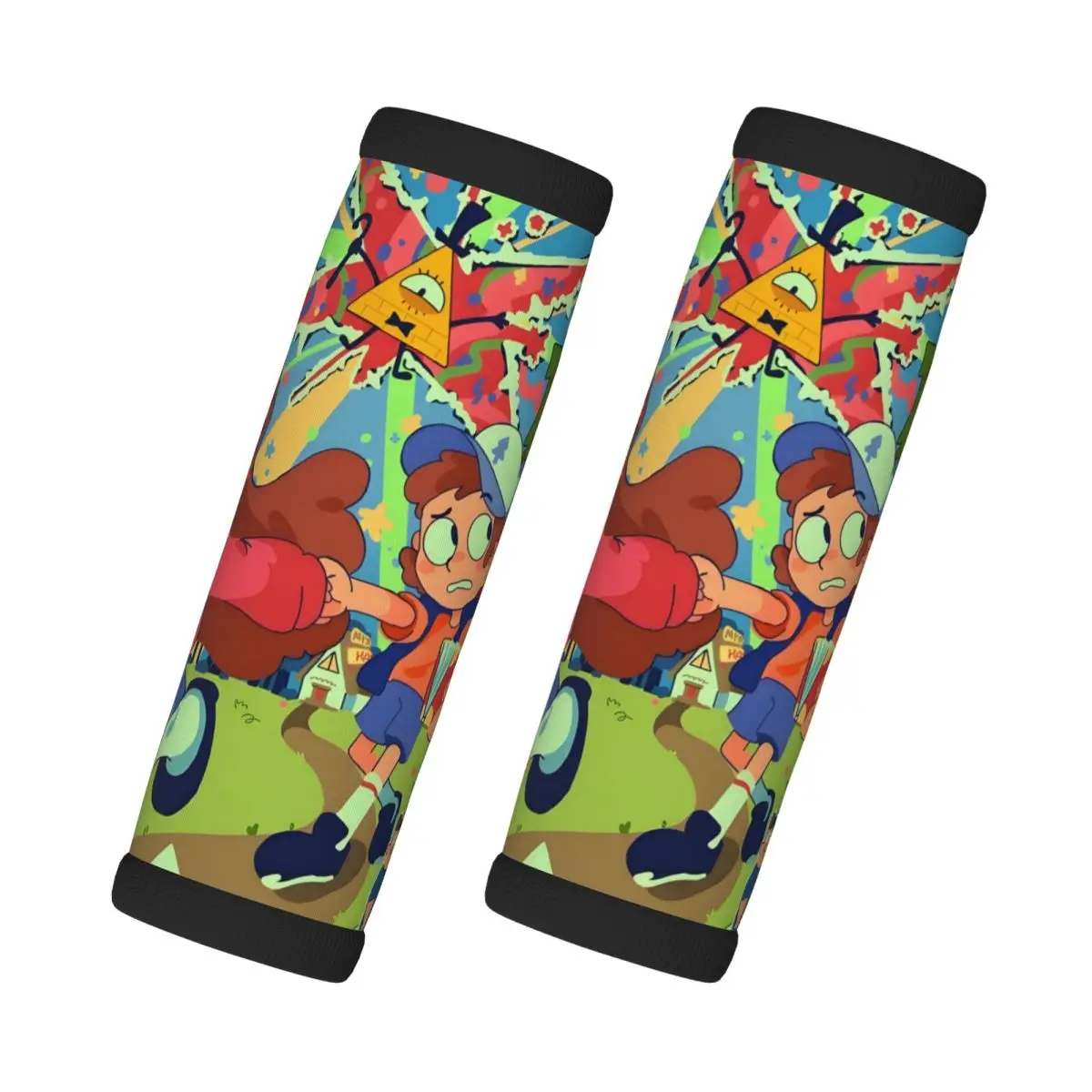 

Пользовательские аниме Gravity Falls, 2 шт., ручка для багажа, мягкая ручка, чехол для ручки, удобный неопреновый чемодан, идентификатор для путешествий