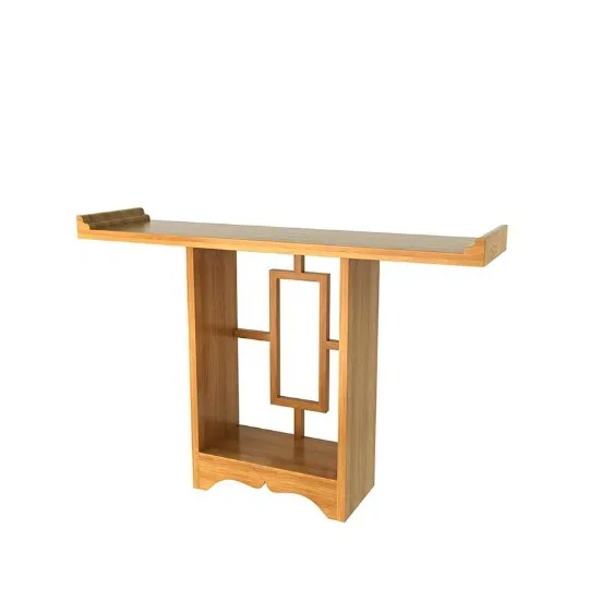 oo-New Chinese Style Solid Wood Console Table for Home Entrance Hallway Hotel Corridor-Narrow Wall Mountable Home Furniture