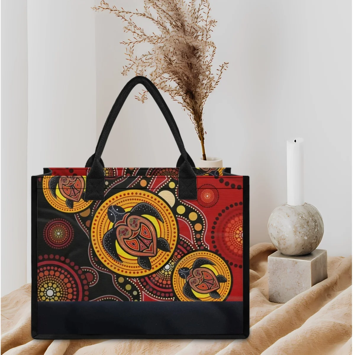 

Aboriginal Australia Indigenous Turtles Pattern Totes for Women High Quality Vintage Handle Shoulder Bag Wedding Handbags 2023