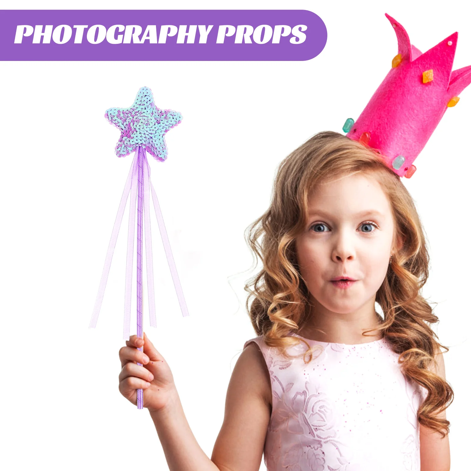 

3Pcs Shiny Fairy Wands Star Design Cosplay Props Kids Party Supplies Bright Colors Gift Fairy Wand Cosplay Wand Prop
