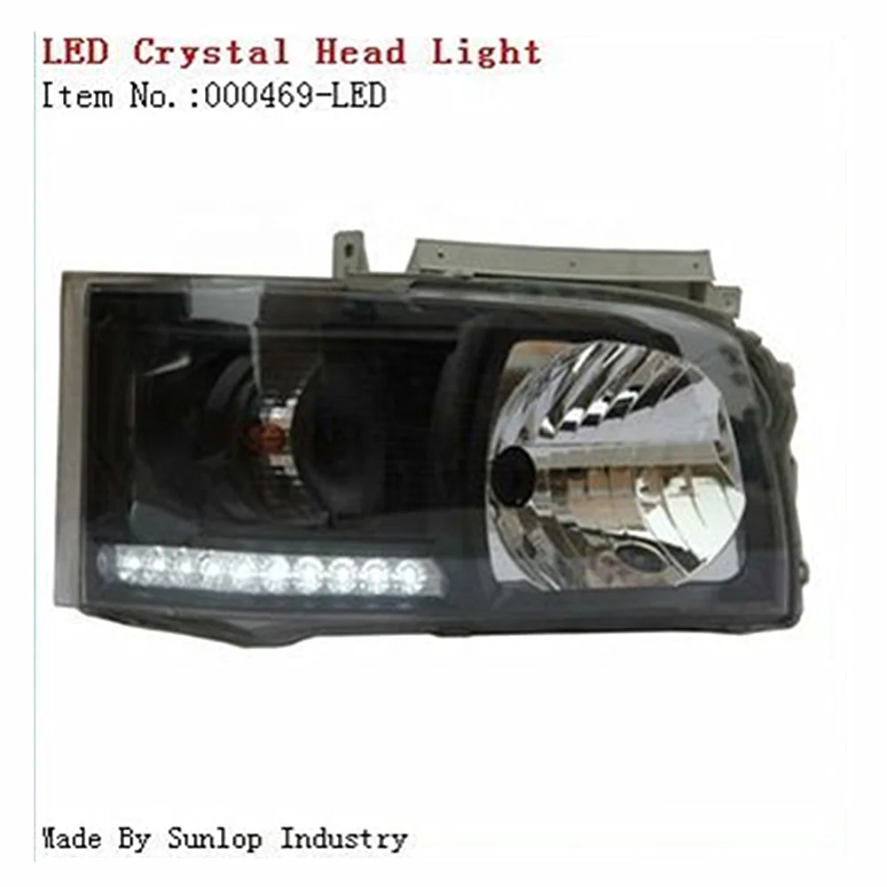 Hot sale hiace LED Crystal Head Light #469-LED Hiace 200 headlamps led HIACE head light crystal accessories auto body systems