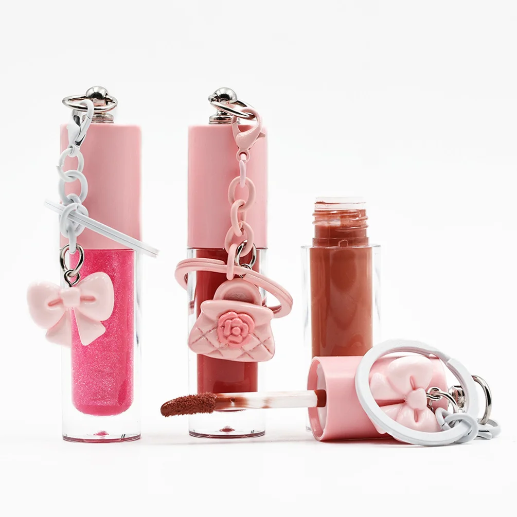 5ml Keychain Lip Gloss Custom Logo Bulk Moisturizing Natural Glossy Shimmer Matte Long-lasting Waterproof 202 Colors Makeup