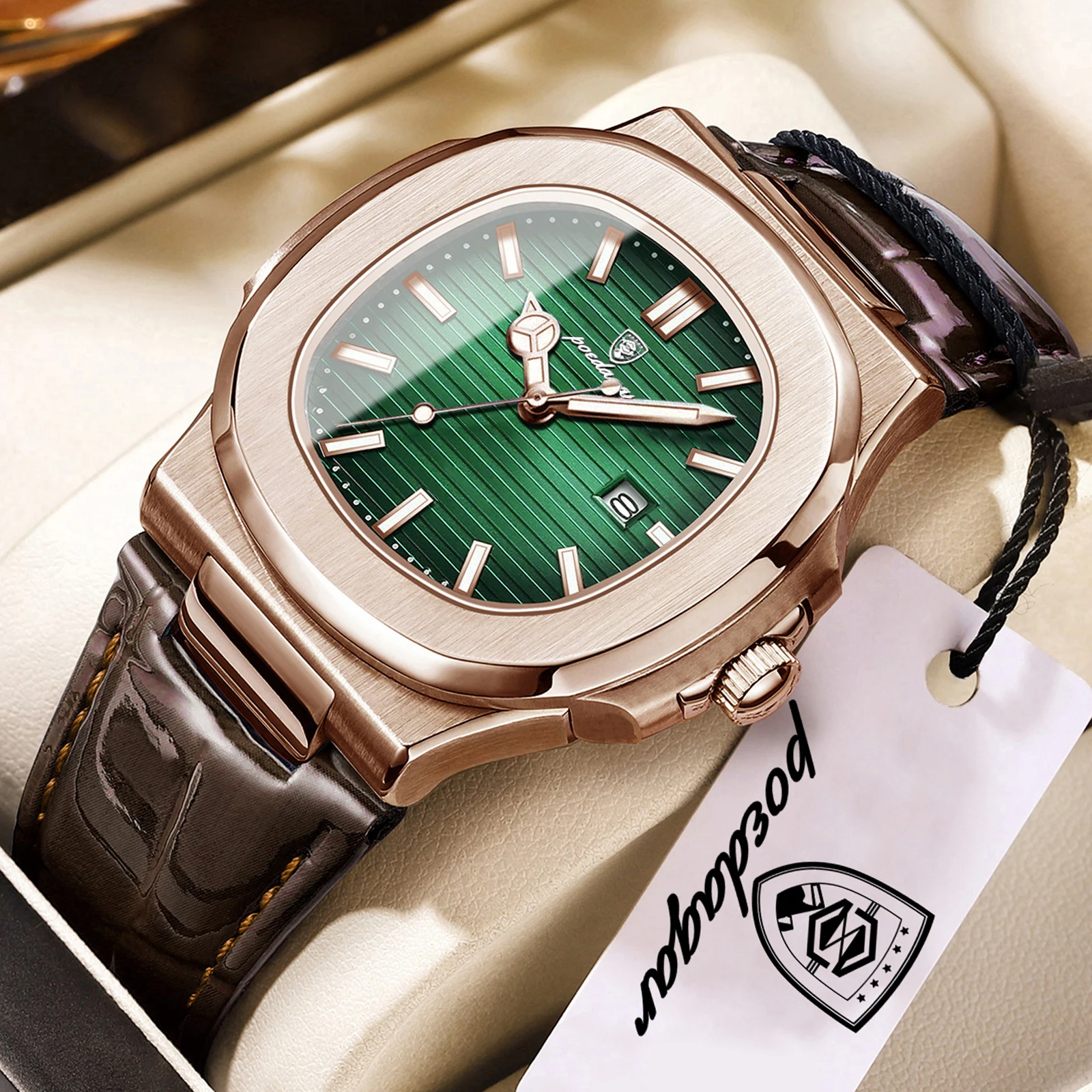 Men's Luxury Luminous Leather Quartz Watch
