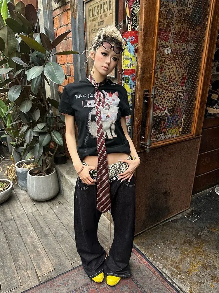 Scimitar Pants Womens High Quality Woman Cargo Style Fall Corduroy Oversized Outdoors Wide-Legged Plaid Patchwork Artistic Spicy