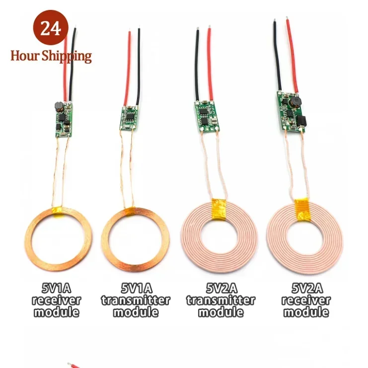 5v 1A/5V 2A Wireless Charger Module Large Current Wireless Power Supply Module Transmitter Receiver Charging Coil Module DIY