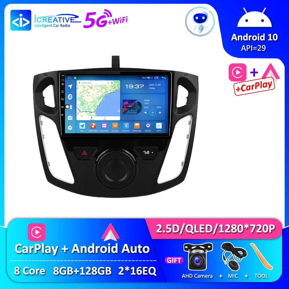 

UIS7862 Audio 8+128GB Android 12.0 Car Radio For Ford Focus 3 2011-2019 Multimedia 5G WIFI 9" Wireless CarPlay GPS QLED DVD Auto