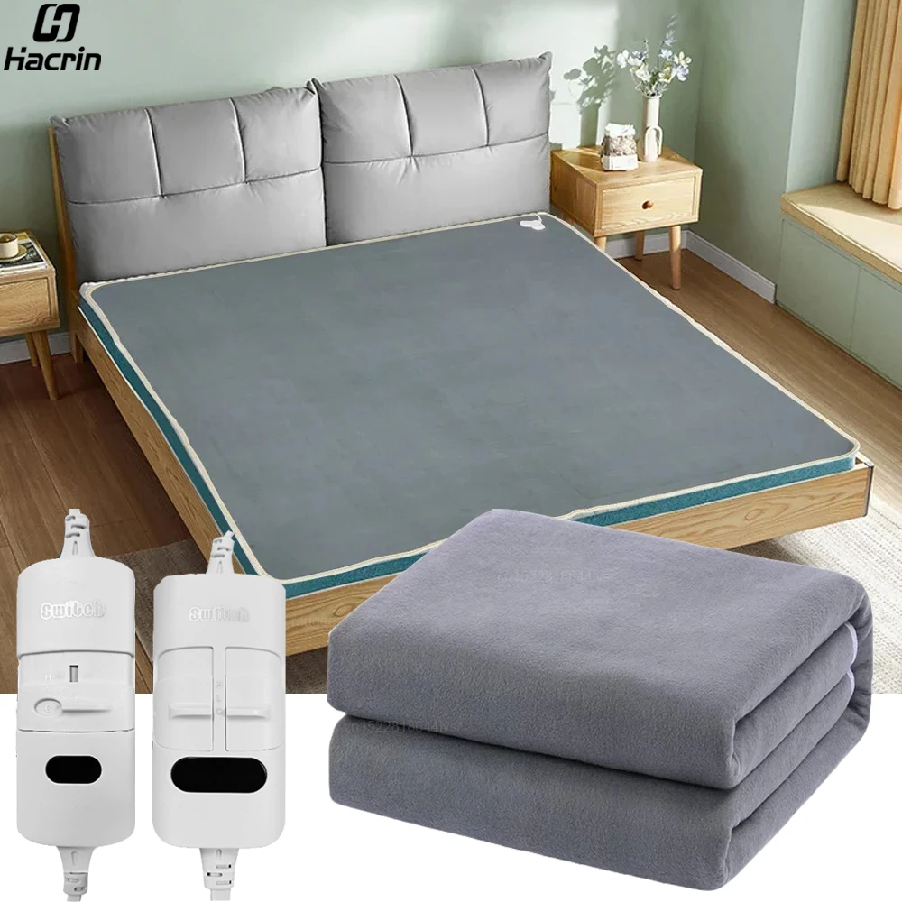 Electric Blanket 220V Electric Heat Blanket Heating Pad Thermal Heating Blanket Double Bed Single Bed Thermostat Heated Beds