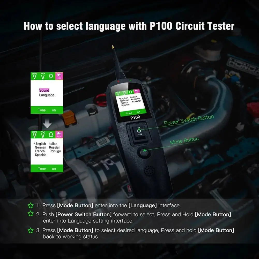 

Circuit Diagnostic Instrument For Automobile Motorcycle Truck P100 V Short Circuit Testing Maintenance Tool Car X5L0