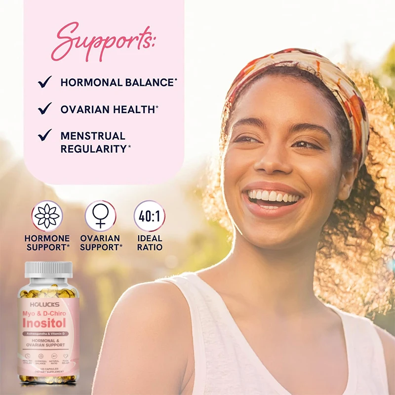 Myo Inositol & D-Chiro Inositol for Hormone Balance for Women | 40:1 Ratio | Menstrual Cycle & Ovarian Health Support Supplement