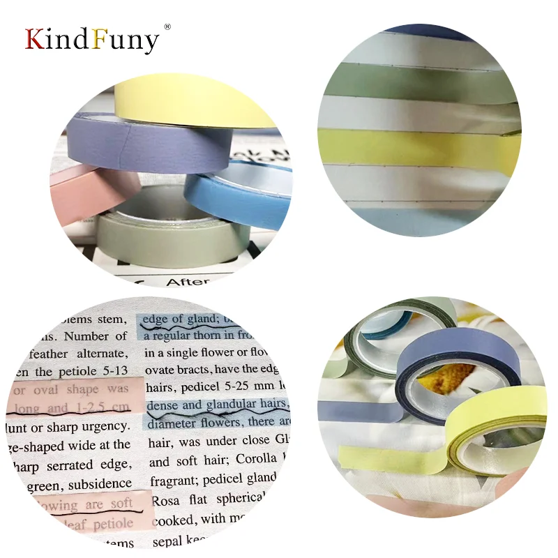 KindFuny Stickers Transparent Fluorescent Index Tabs Flags 5m Sticky Note Stationery Children Gift School Office Supplies