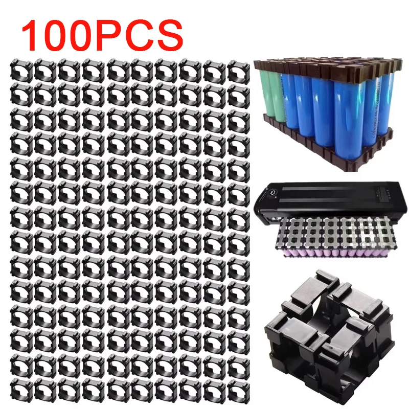 100Pcs 18650 Lithium Battery Holder, Plastic Battery Pack Bracket Cylindrical Cell Battery Stand Cell Spacer for DIY Fixed Batte