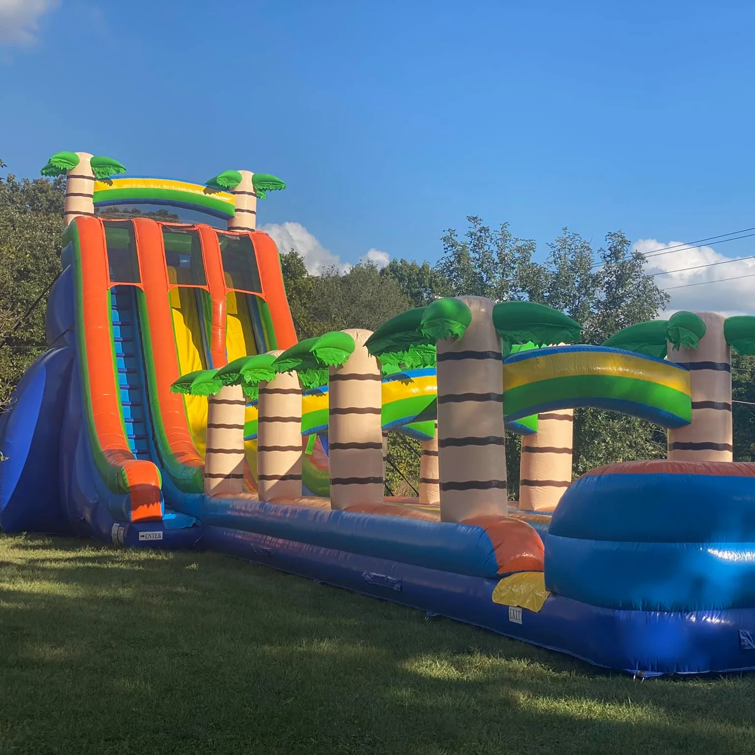 New Finished Popular Palm Tree Water Slide Water Slides For Sale Commercial Inflatable