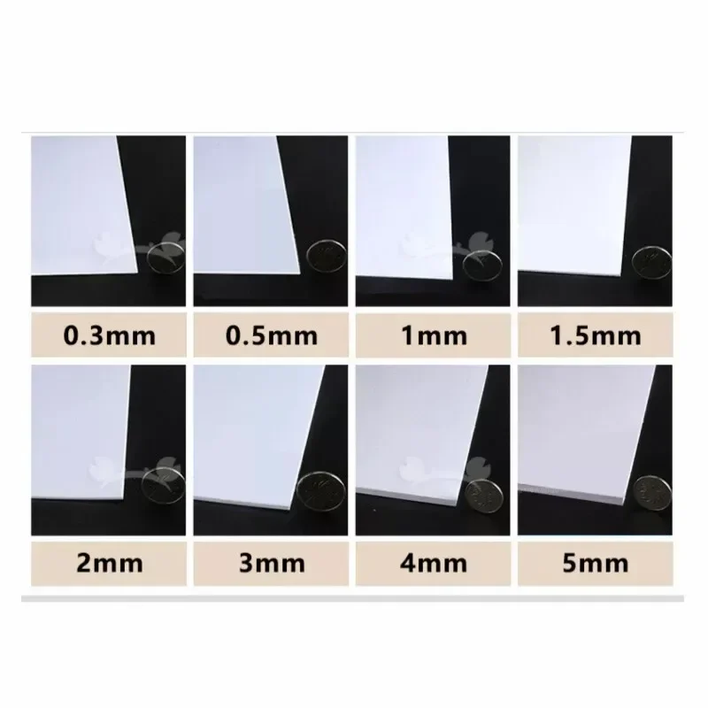 White ABS Plastic Sheet Panel White DIY Model Craft 0.5/0.8/1/1.5/2/3/4/5mm Thick Smooth Plate Multi Size