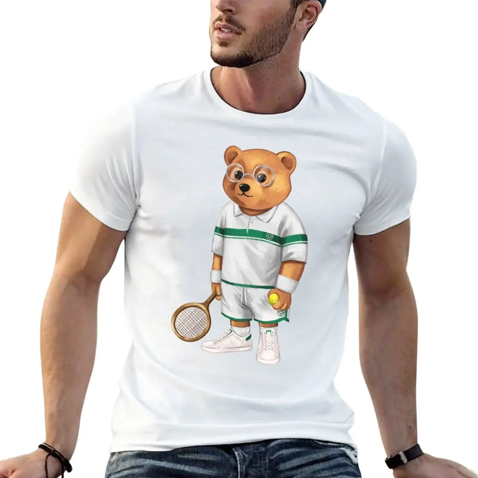 

Tennis Player Baron Bear T-Shirt kawaii clothes customizeds graphics heavy weight t shirts for men