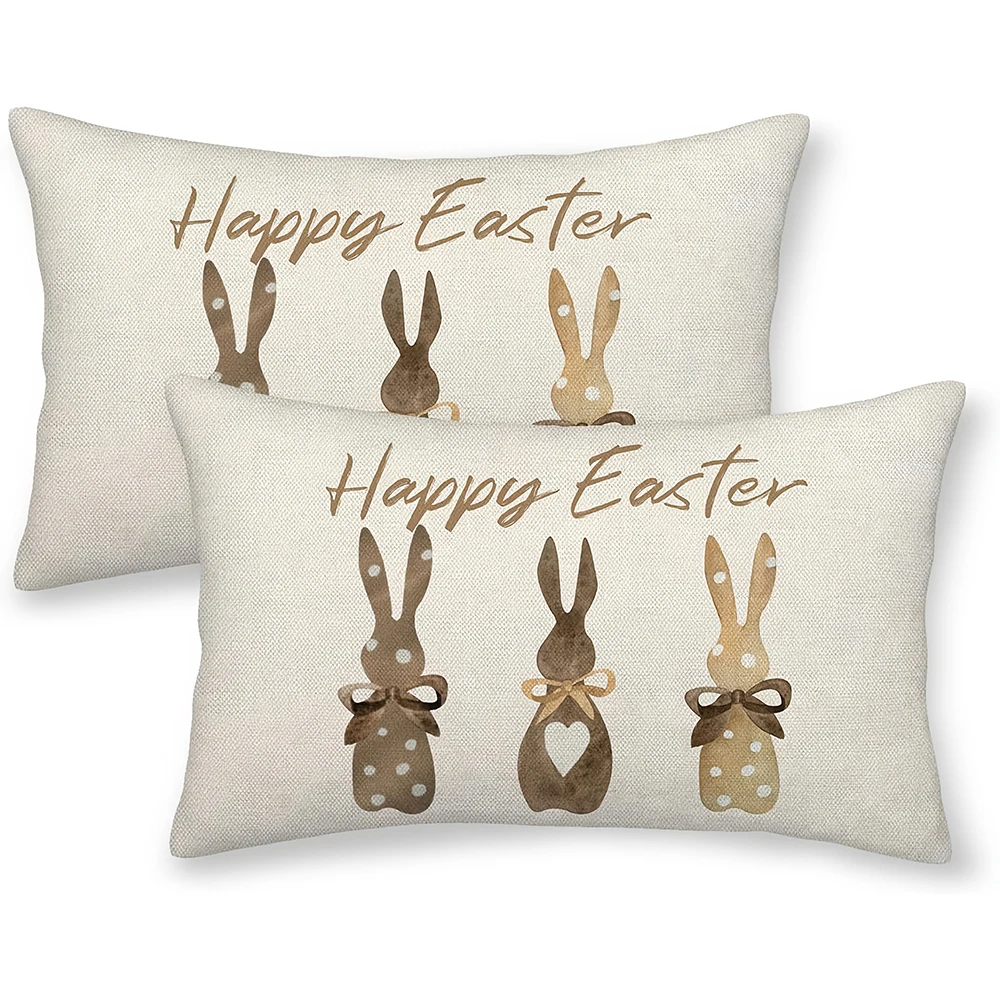 2-piece set Easter Bunny Pillow Covers Collection , Easter sofa bedroom decoration cushion cover.