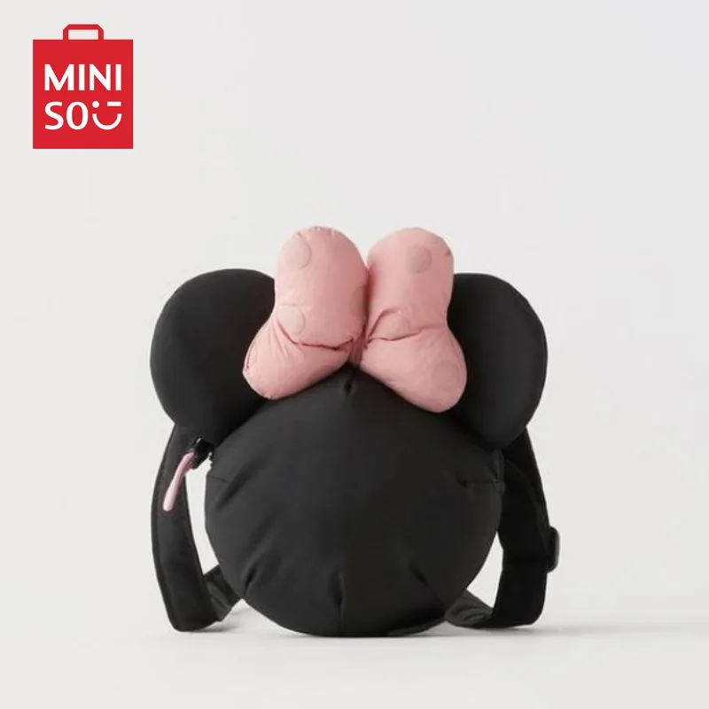 Mini sac à bandoulière rose Minnie à pois pour filles, bretelles initiées réglables, articles à la mode et polyvalents, changement de nœud mignon,