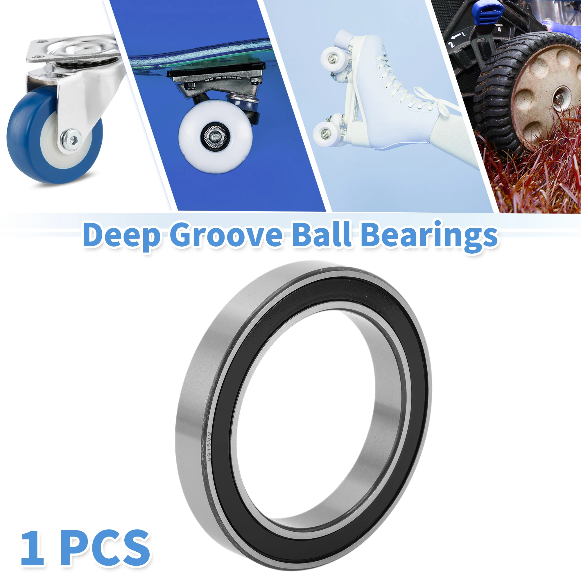 Motoforti 6915VV Deep Groove Ball Bearings P6 75x105x16mm Lubricated Bearings Double Rubber Seal Scooter Skateboard Wheel