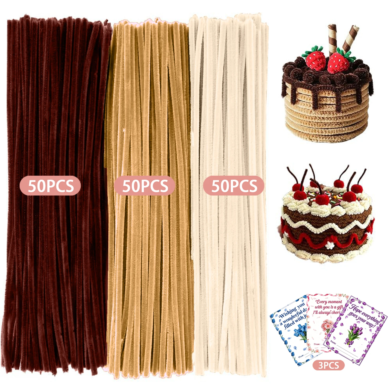 153 Pcs Halloween Pipe Cleaner Flower Bouquet Set, Chenille Sticks For Holiday Ornaments & Party Decoration view 4