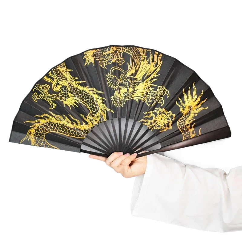 High-grade Chinese Kung Fu Tai Chi Fan Bamboo Ribs Durable Right Hand Performance Folding Fan Martial Arts Fitness Dancing Fans