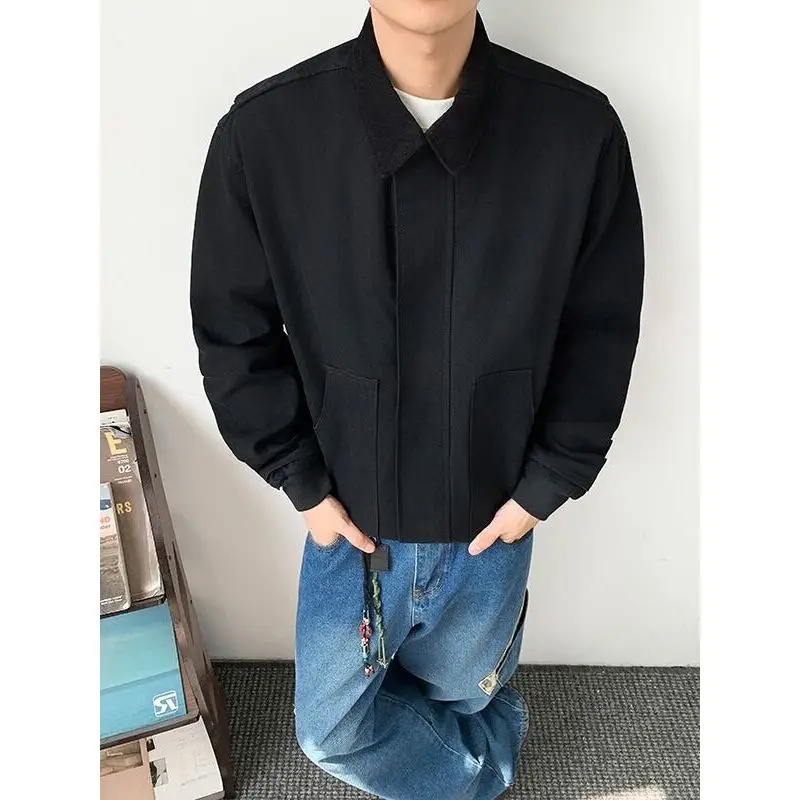 

Loose Casual Canvas Jaet American Collar ex Spring Autumn Winter Baseball orm Loose Fit Comfortable Top for Youth