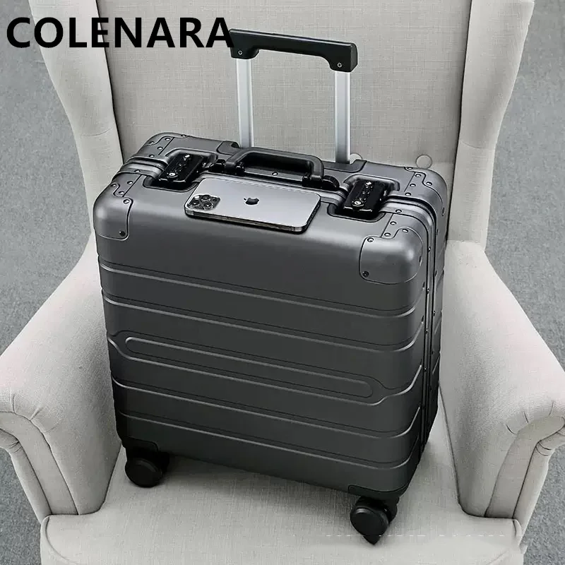 

Чемодан COLENARA из алюминиево-магниевого сплава, 18 дюймов, деловой, на колесиках, для мужчин