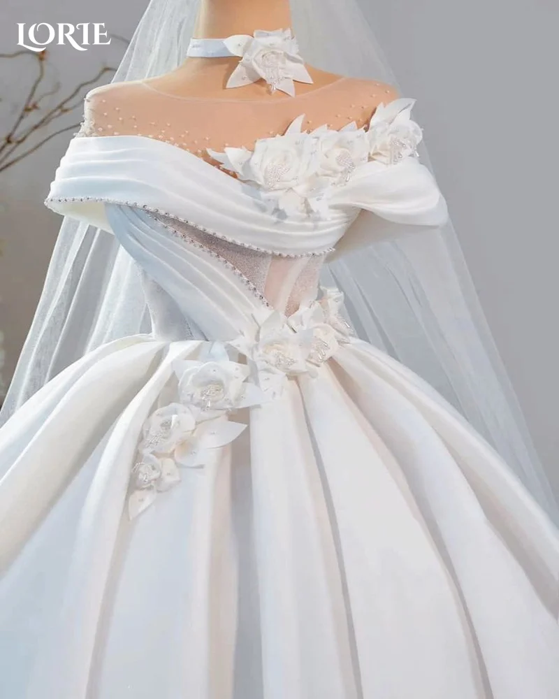 

LORIE Off Shoulder Boho Wedding Dress 3D Flowers Lace A-Line Sweetheart Princess Bride Gown Customized Plus Size Bride Dress 202