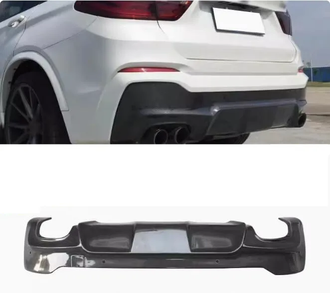 For BMW F26 X4 2014 2015 2016 2017 2018 Real Carbon Fiber Rear Bumper Trunk Diffuser Lip Spoiler Cover BodyKit