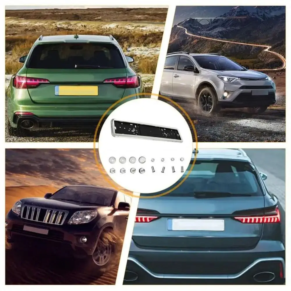 Stylish Russian Plate Frame Cover Waterproof Stainless Steel Car License Number Plate Holder Light Weight Easy Installation