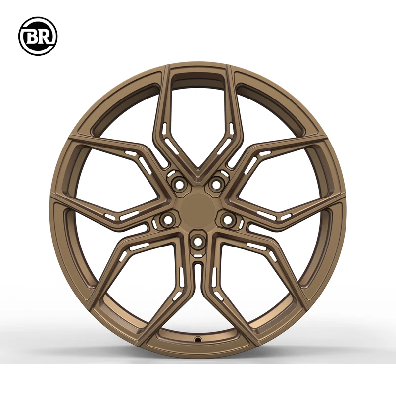 

Custom Matte Bronze Full Coating 18-26 Inch Racing Car Wheels Deep Dish Forged 5*130 Rims With Polished Lip
