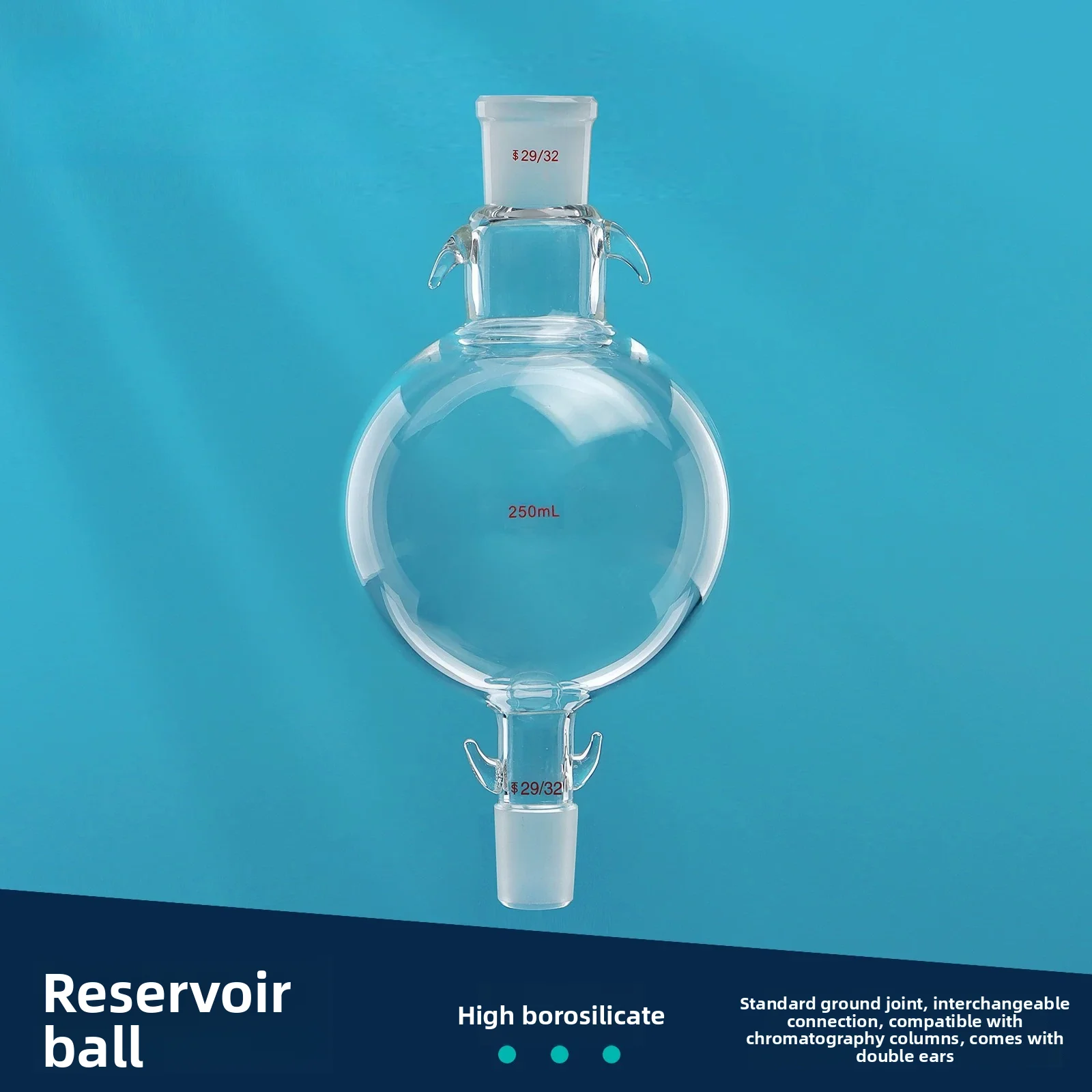 A27 Solvent Storage Bulb – 50-5000ml Borosilicate Glass Reservoir for Chromatography Columns with Hooks & Elastic Band