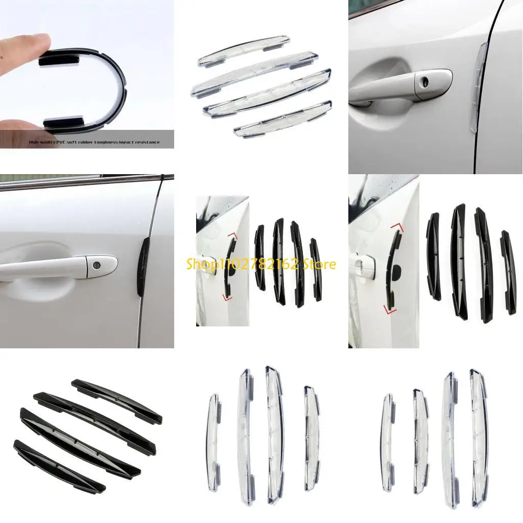 

547B 4 шт. Защитные полосы для боковых кромок дверей автомобиля, устойчивые к царапинам резиновые ограждения