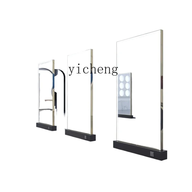 ZWS. Internet hair salon mirror table floor-to-ceiling hair cutting high-end double-sided lamp perm and dye mirror table against