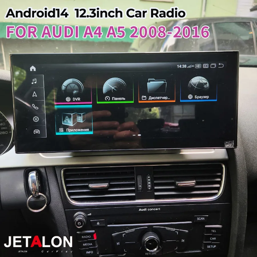 

Android14 12,3-дюймовый сенсорный экран для AUDI A4 A5 2008-2016 автомобильный радиоприемник мультимедийный видеоплеер 4G GPS беспроводной CarPlay магнитофон