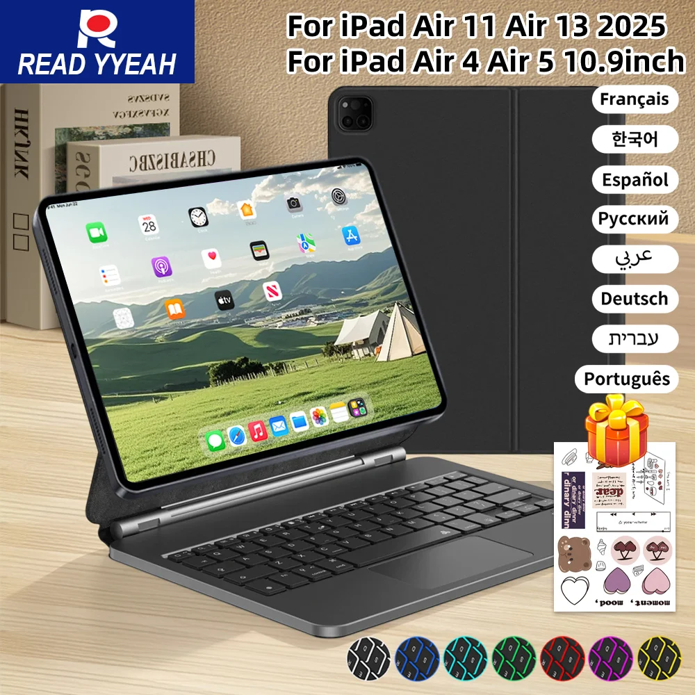 nuova-tastiera-magica-retroilluminata-per-ipad-11-a16-2025-cover-10th-gen-pro-11-129-air-13-air-4-5-custodia-per-ipad-tastiera-wireless-bluetooth