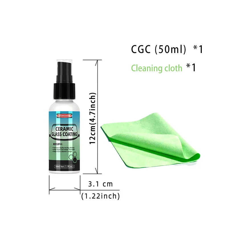 Hydroshine Keramik-Glasbeschichtung, Nano-Kristall-Beschichtung, Fenster, Polierflüssigkeit, glasbeschichtet, Kristall, hydrophob, staubdichtes Mittel