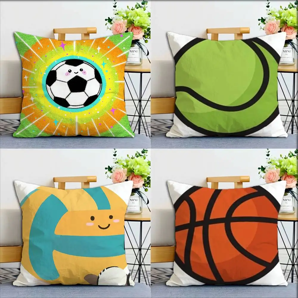 

Ball Games World Various Sizes Square Pillow Case For Car Home Bedchamber Decor