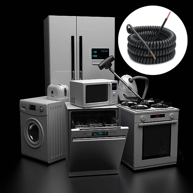 

4 ядра 18AWG Пружинные спирали Черный кабель Выдвижной пружинный кабель Сверхмощный промышленный выдвижной провод Простота в