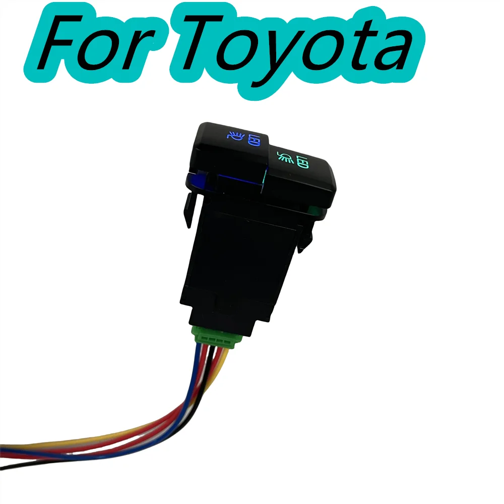 Dual Buttons Fog Light Switch FOR Toyota Prius FJ Cruiser Land Cruiser 100-series Tacoma 4Runner 12V Blue Green Indicator LED