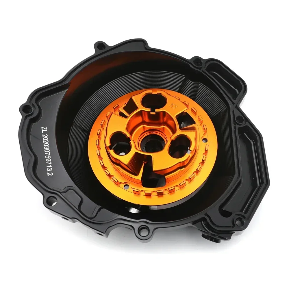 Motorcycle Orange Black Racing Clear Clutch Cover For KTM 790 Adventure ADV 2019-2021，DUKE 790 2018-2021